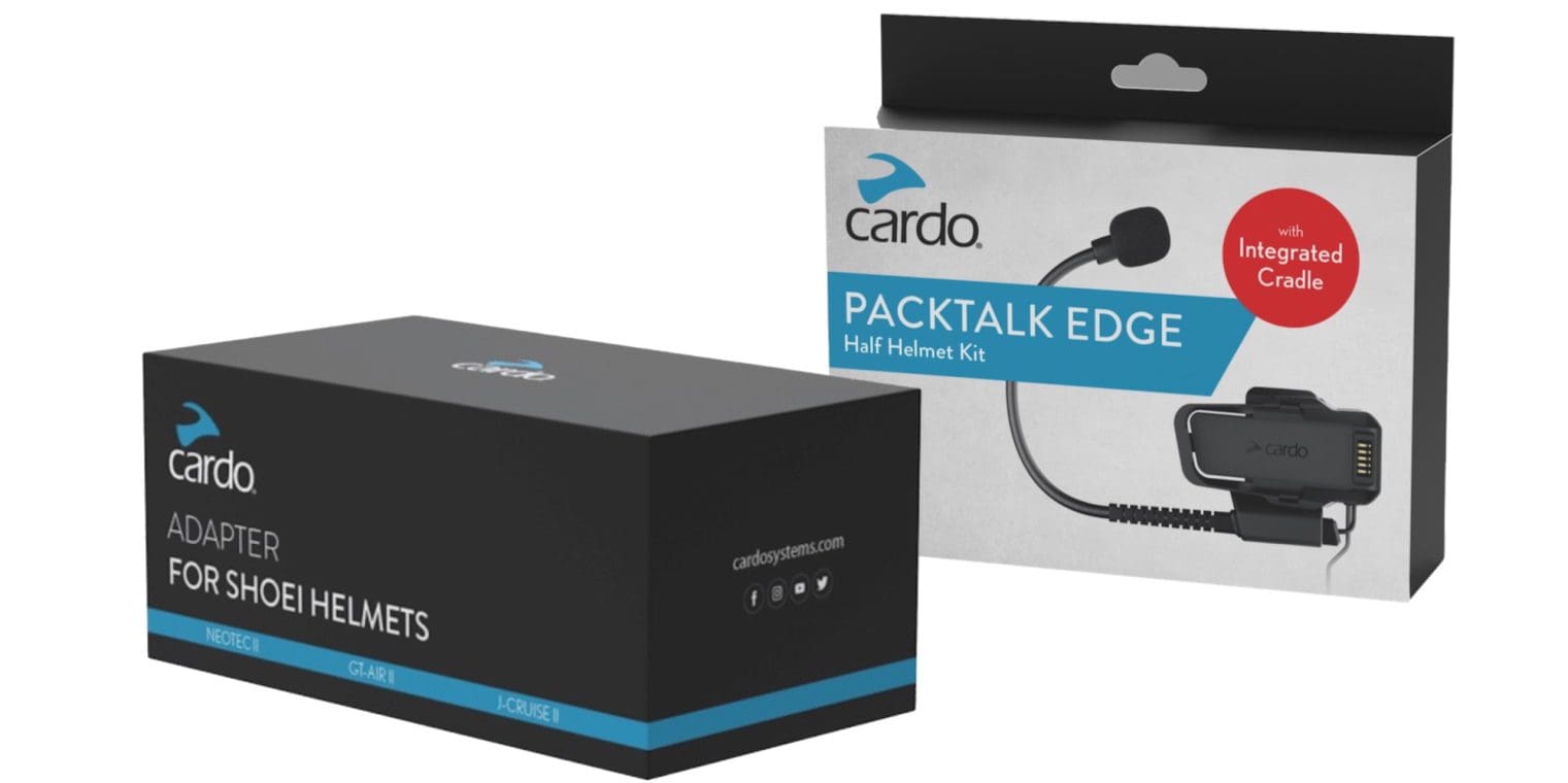 Cardo Comes Through with a PACKTALK EDGE HalfHelmet Kit + Shoei