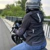 Spidi Hoodie Armor Light Women's Jacket rear view on Harley Davidson motorcycle