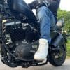 Left XPD Moto-1 shoe on a Harley Davidson