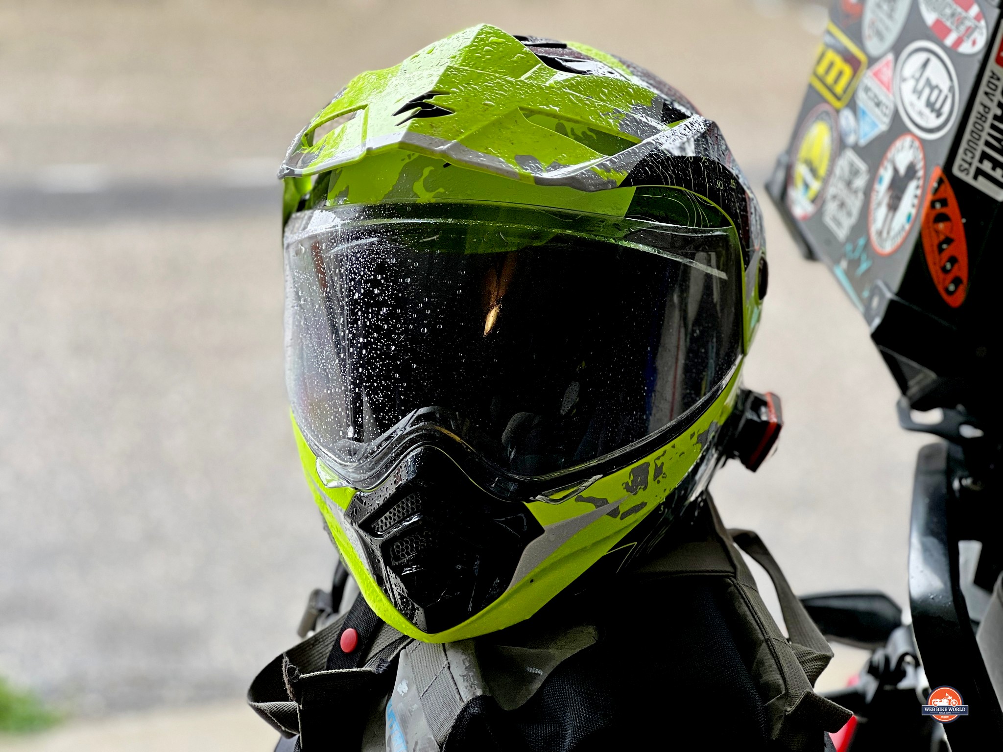 The AT960 after riding through some heavy rain.