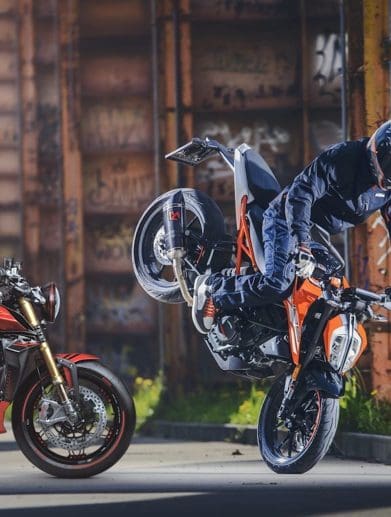 A KTM DUO next to an MV Agusta Rush. Media provided by both KTM and MV Agusta.