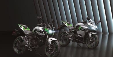 Kawasaki’s 2024 Ninja e-1, Z e-1. Media sourced from CycleWorld.