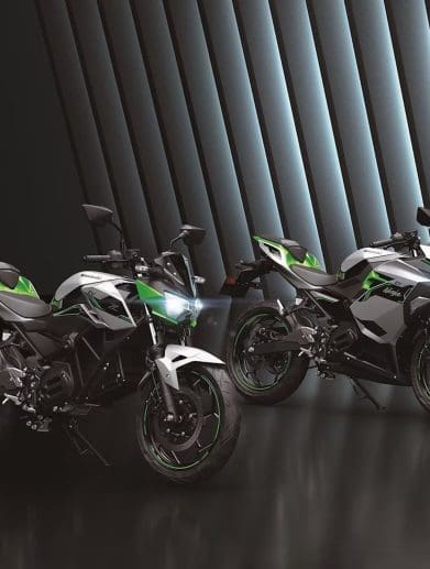 Kawasaki’s 2024 Ninja e-1, Z e-1. Media sourced from CycleWorld.