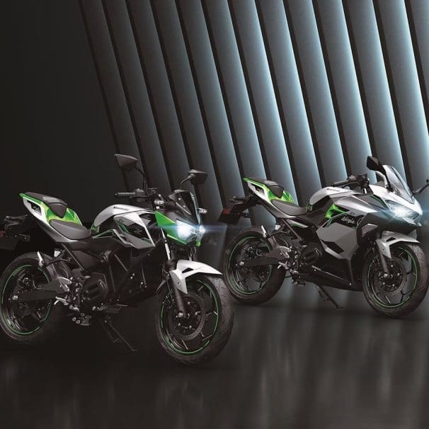 Kawasaki’s 2024 Ninja e-1, Z e-1. Media sourced from CycleWorld.