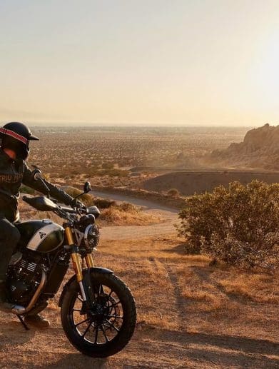 A view of Triumph's Scrambler 400 X. Media provided by Triumph.