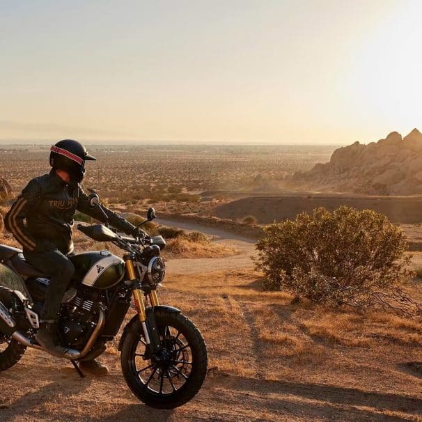 A view of Triumph's Scrambler 400 X. Media provided by Triumph.