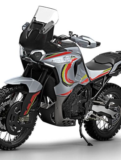 A view of MV Agusta's Lucky Explorer 9.5, which has been rebranded to "Enduro Veloce." Media sourced from CycleWorld.