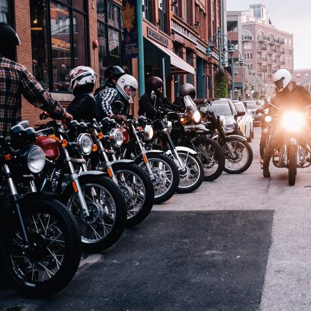 A bevy of riders on Royal Enfield bikes. Media sourced from Royal Enfield of North America.