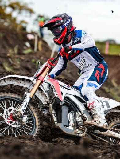 A view of Honda's electric motocross prototype at the All Japan Motocross Championship. Media provided by Honda.