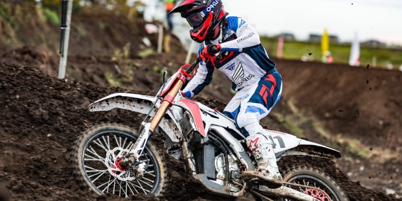 A view of Honda's electric motocross prototype at the All Japan Motocross Championship. Media provided by Honda.