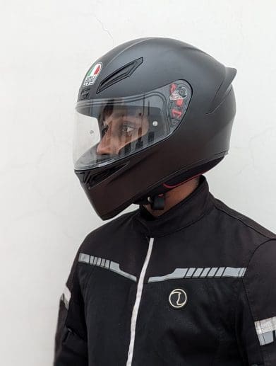 Rider wearing AGV K1 Helmet