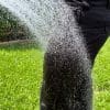 Water being sprayed on the pants