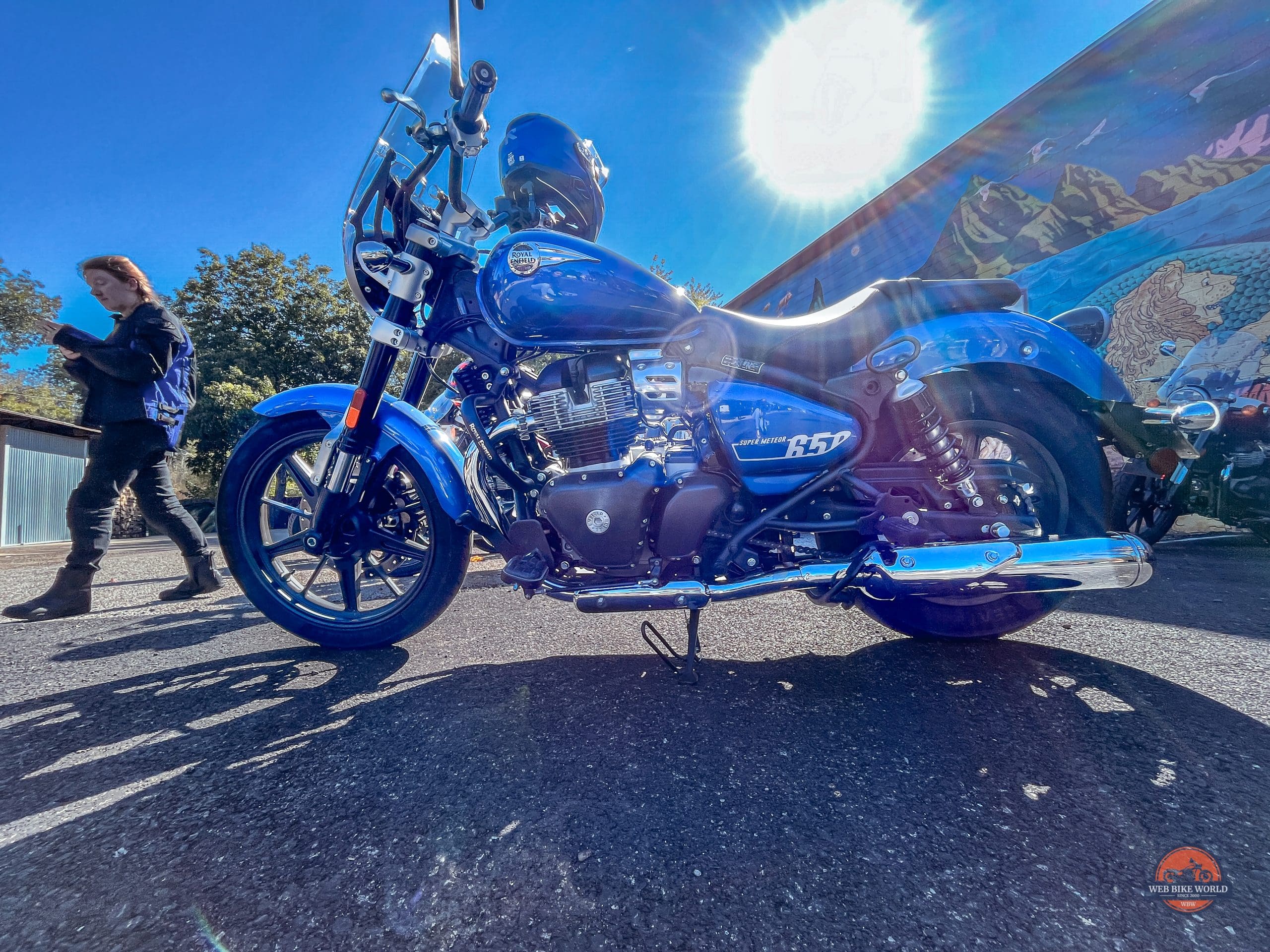 A Super Meteor 650 at Royal Enfield's "Pure Cruising" event. Media courtesy of Amanda Quick (WebBikeWorld).