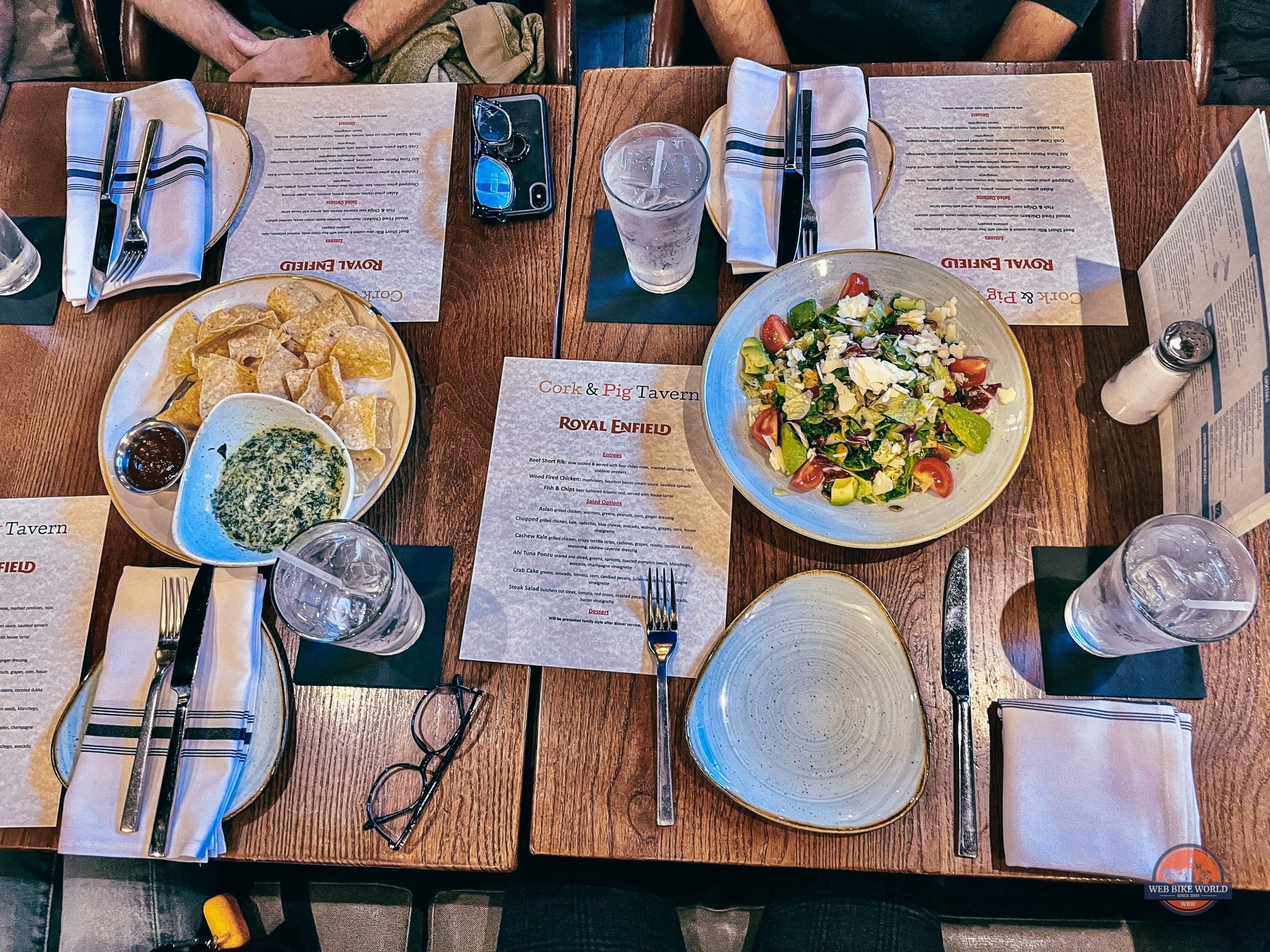 The Cork and Pig Tavern, where customized menus waited to prime us for the next day's ride. Media courtesy of Amanda Quick.