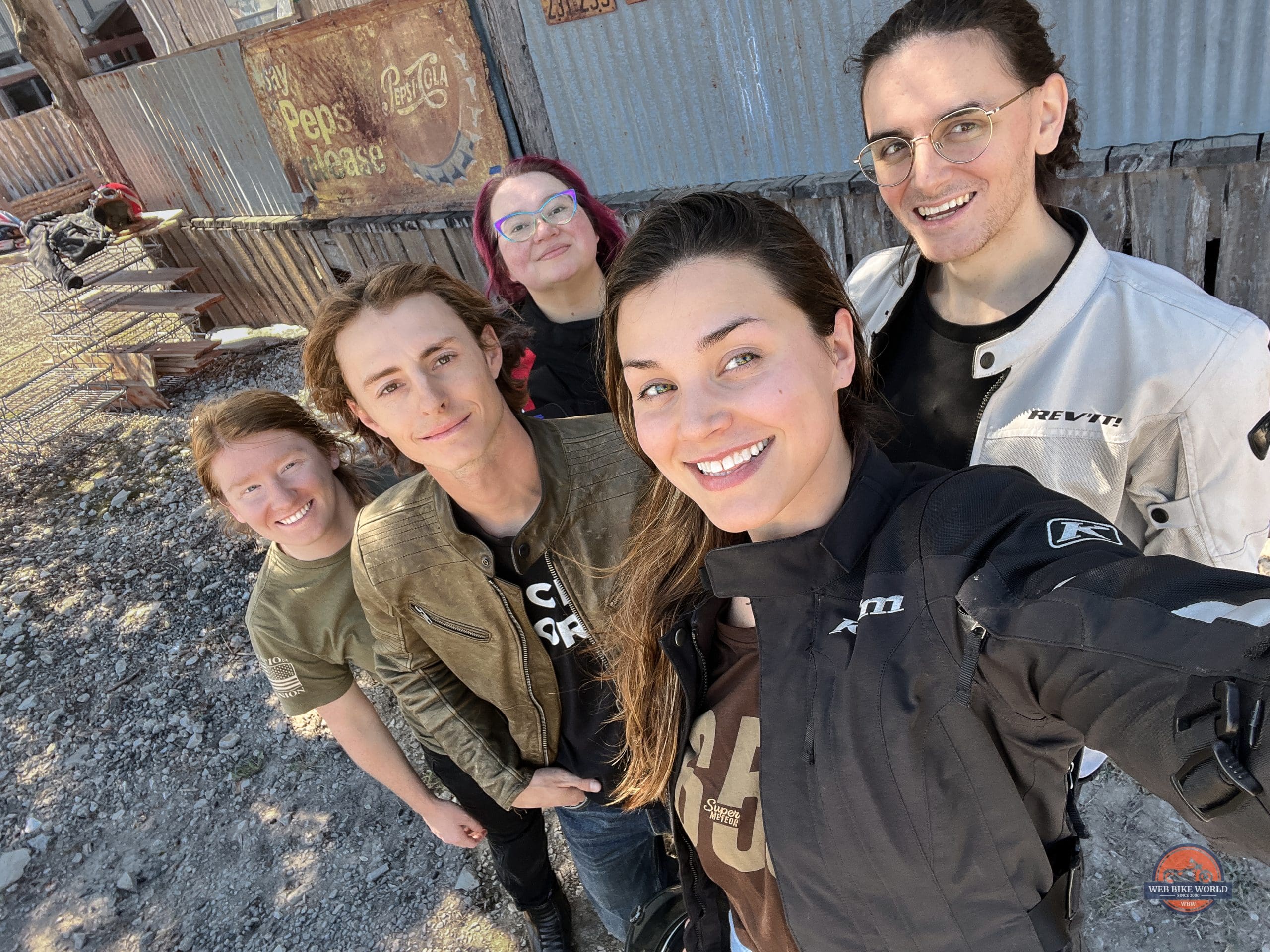 From left to right: Allison Parker (Rider Magazine), Evan Allen (CycleWorld), Janaki Jitchotvisut (RideApart), myself (Amanda Quick) and Steve Dasilva (Jalopnik). Media courtesy of Amanda Quick.