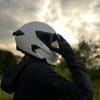 Aesthetic picture of the Spidi Gloves alongside a rider helmet