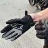 Rider pulling Spidi gloves onto hands