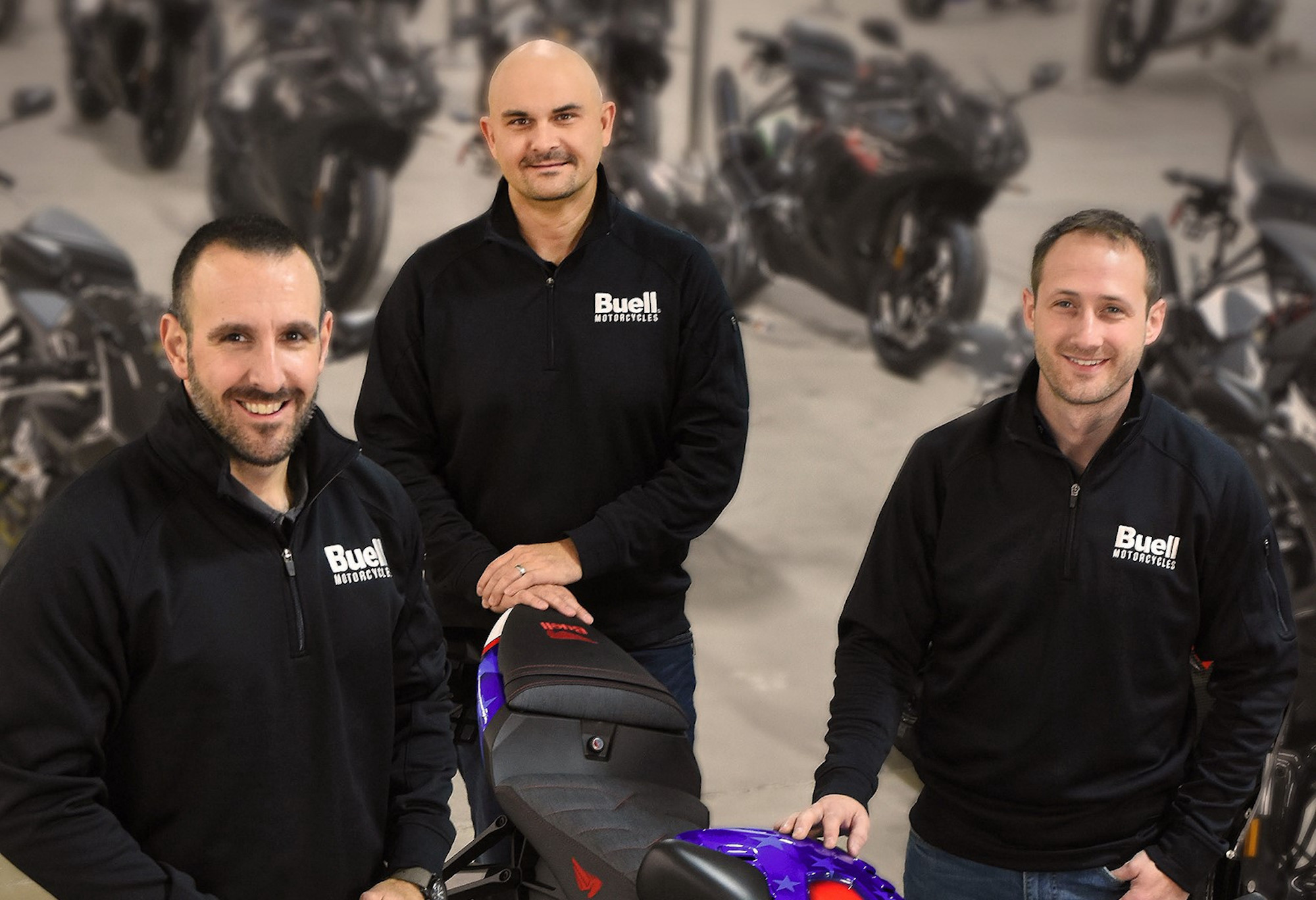 A view of Buell's new employee. From left to right: Jason Anderson, John Nychypor, and Matt Laurent. Media provided from Buell.
