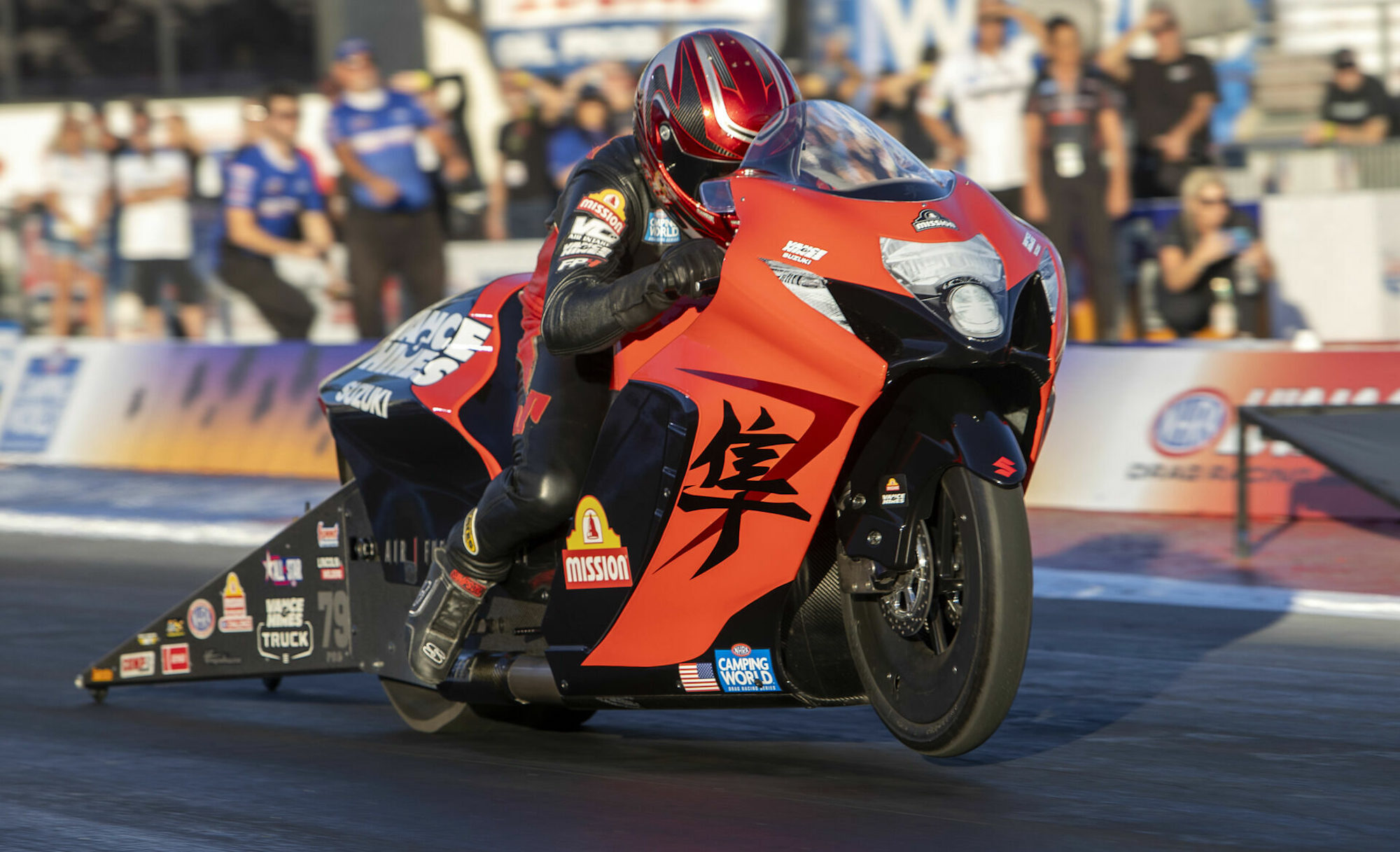 A view of the Vance & Hines/Mission Suzuki team. Media provided by Suzuki (Roadracing World). 