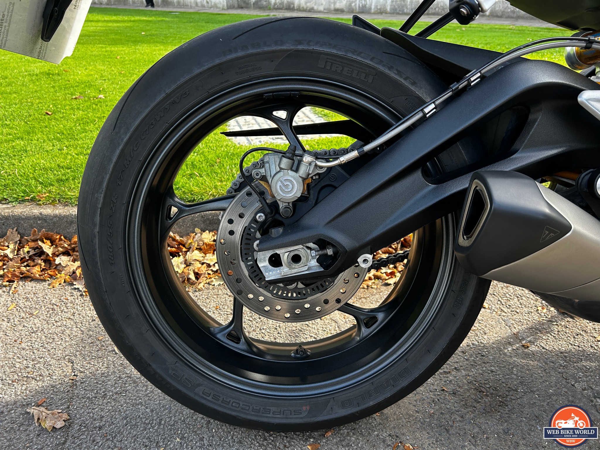 Rear wheel with Pirelli Diablo Supercora SP tires