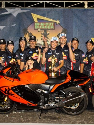 A view of the Vance & Hines/Mission Suzuki team. Media provided by Suzuki (Roadracing World).