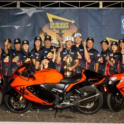 A view of the Vance & Hines/Mission Suzuki team. Media provided by Suzuki (Roadracing World).