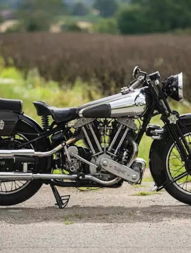 The 1938 Brough Superior SS100 that sold for £242,000. Media provided by Superbike News (Iconic Auctioneers).