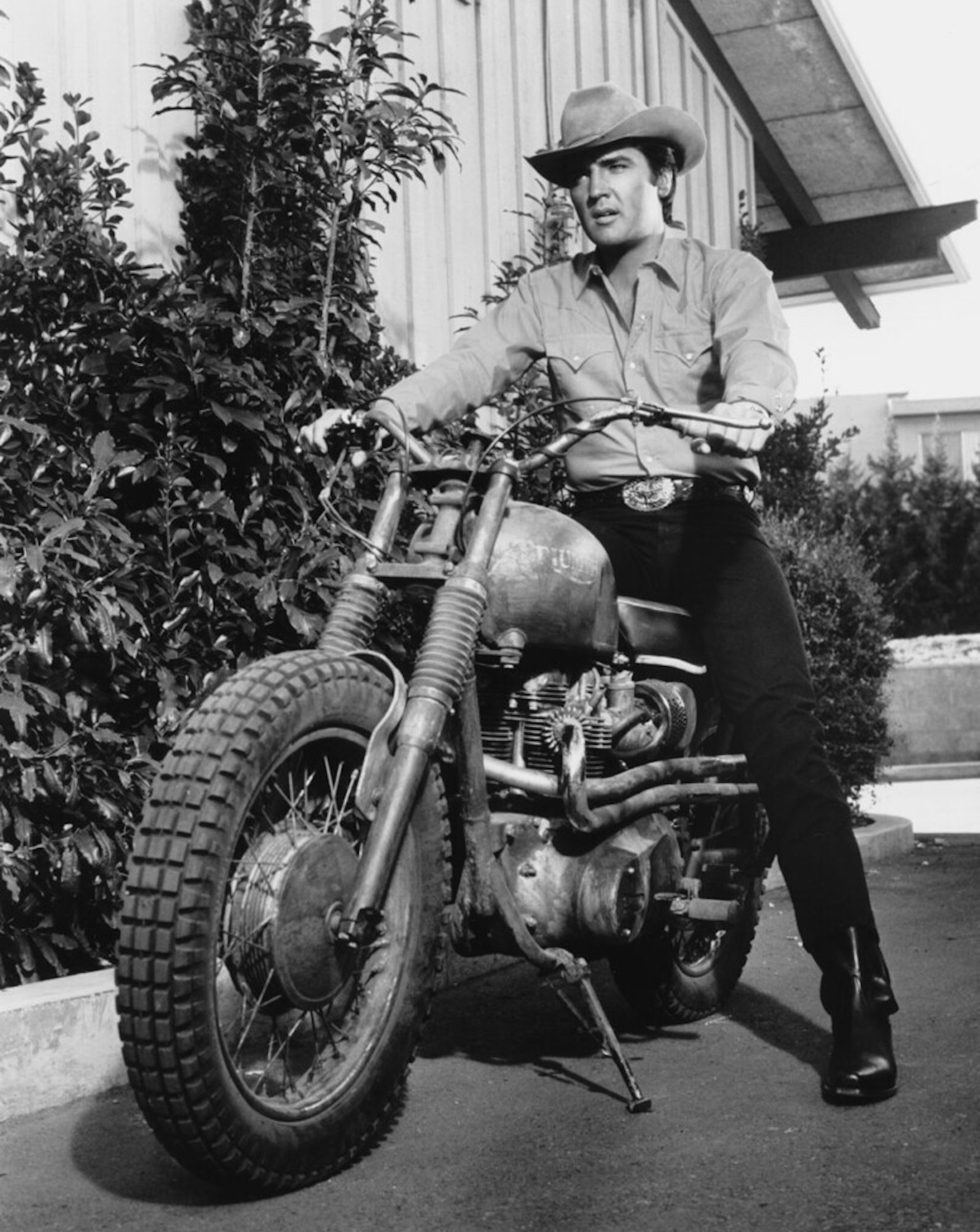 Elvis Presley on a Triumph motorcycle. Media provided by Triumph Motorcycles.