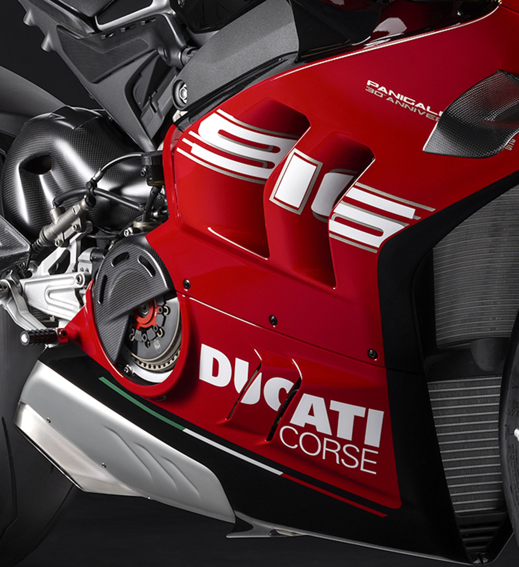 A view of the all-new Ducati 2024 Panigale V4 SP2 30° Anniversario 916. All media provided by Ducati.