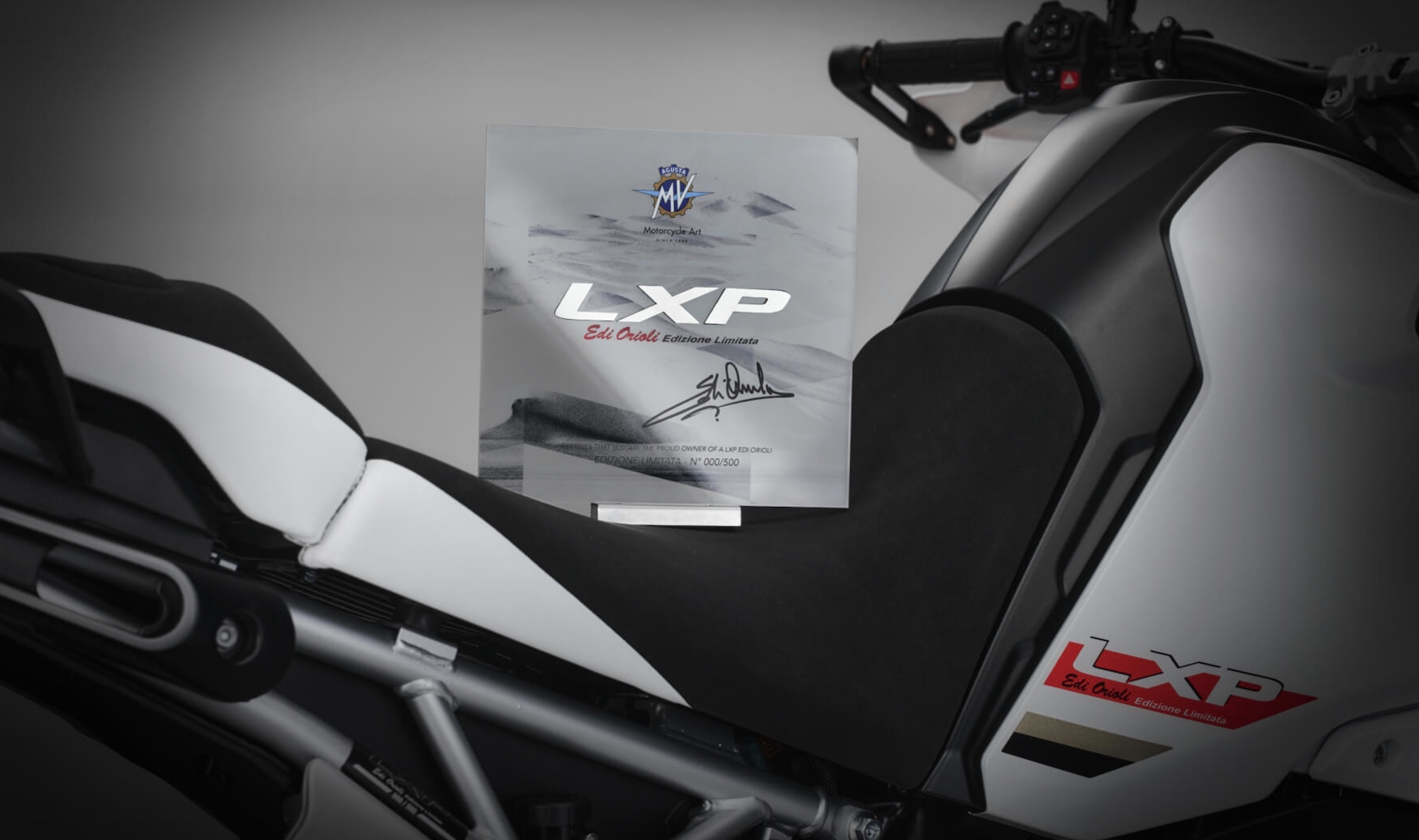 A view of MV Agusta's new 2024 LXP Edi Orioli Edizione Limitata. Media provided by MV Agusta.