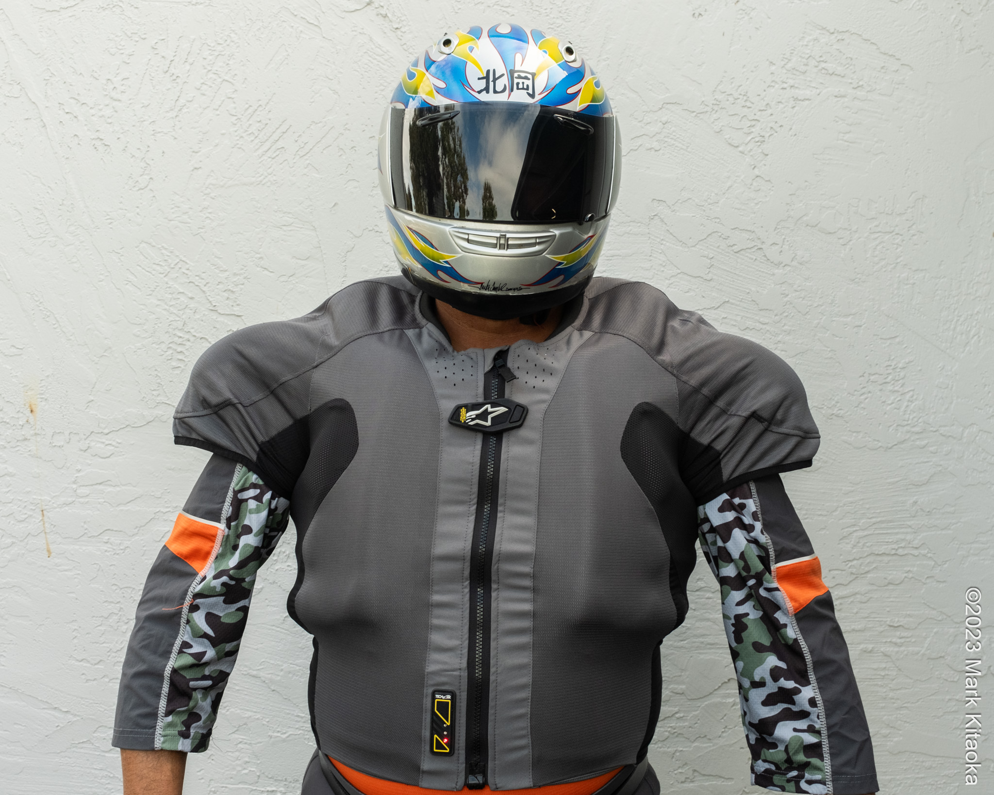Front view of Alpinestars TechAir 5 deployed