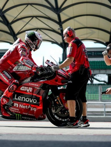 A view of Ducati's efforts at the Sepang Circuit in MotoGP's 2023 season. Media provided by Ducati.