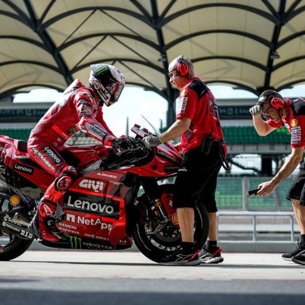 A view of Ducati's efforts at the Sepang Circuit in MotoGP's 2023 season. Media provided by Ducati.