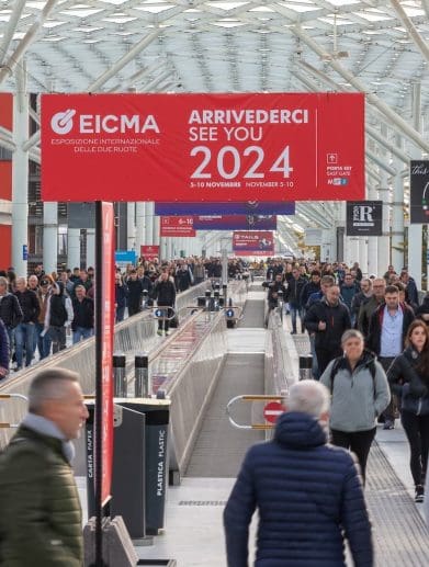 A view of EICMA's departure sign. Media provided by EICMA.