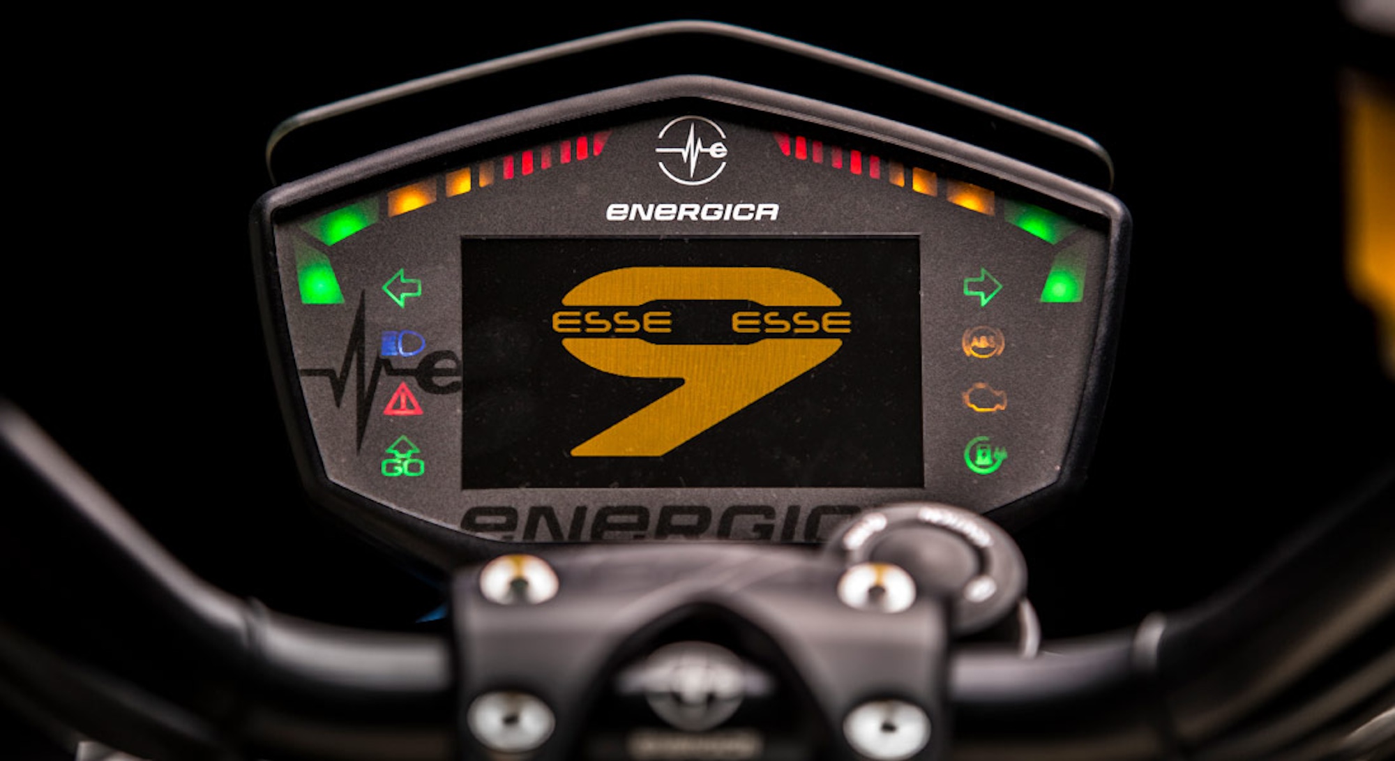 A view of an Energica dash. Media provided by Energica.