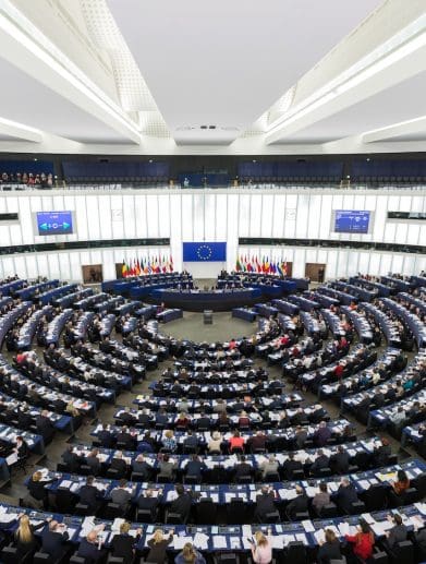 The European Parliament building. Media provided by Wikipedia.