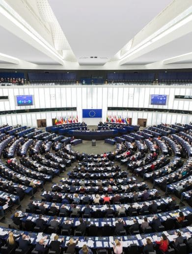 The European Parliament building. Media provided by Wikipedia.