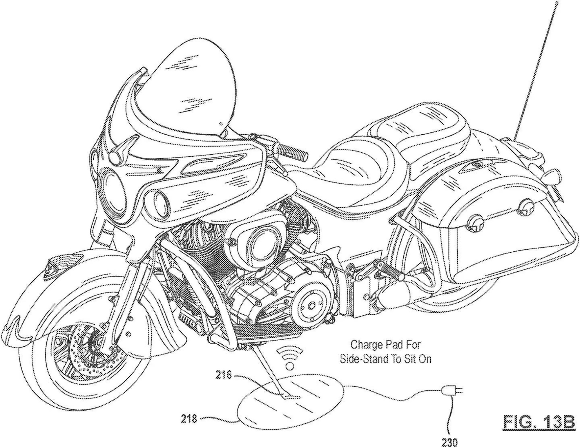 An Indian Roadmaster is used as the motorcycle of choice to show off potential for an inductive kickstand pad that keeps motorcycles juiced up and ready to go. Media provided by CycleWorld. 