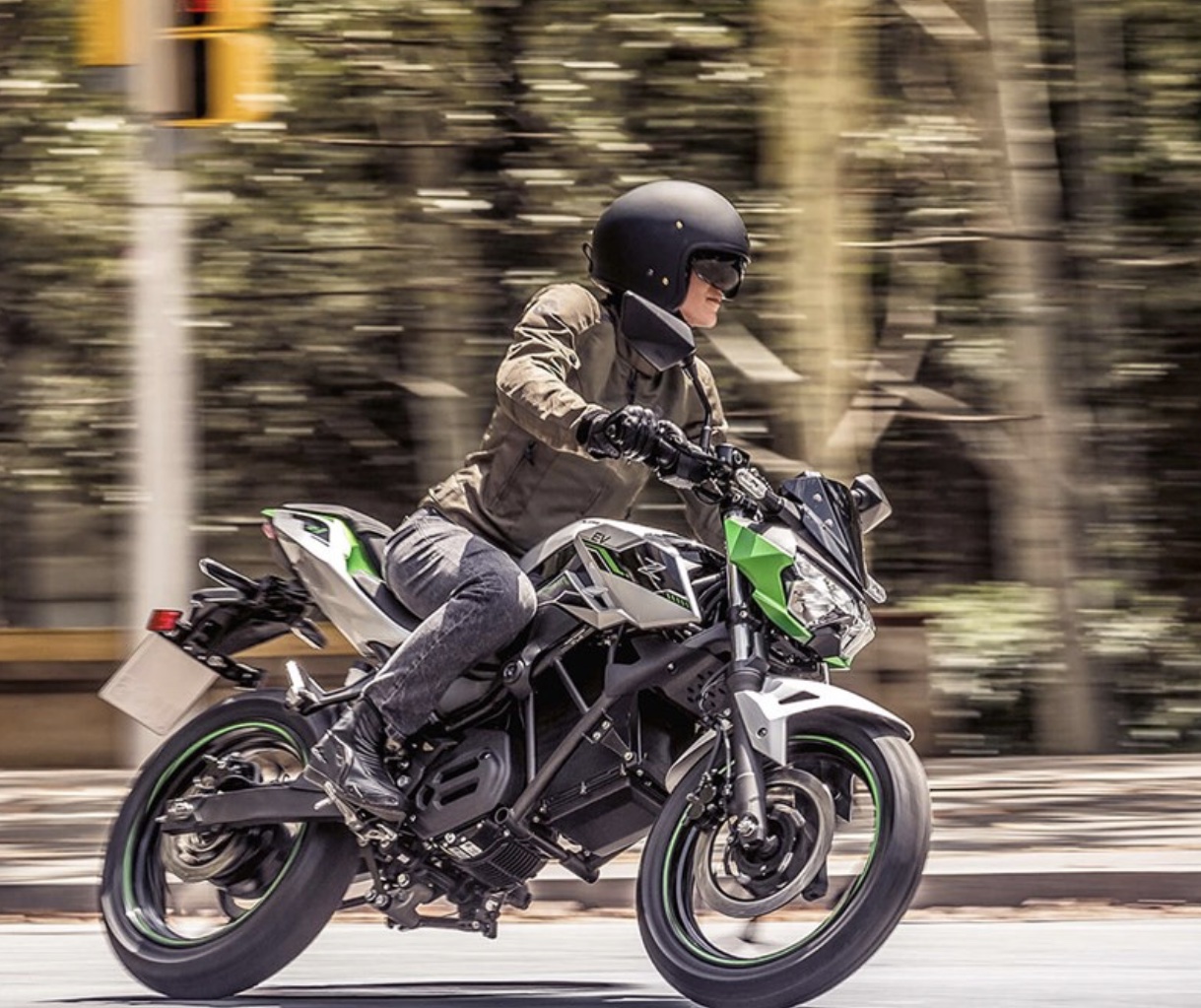 A view of Kawasaki's electric motorcycles. Media provided by Kawasaki.