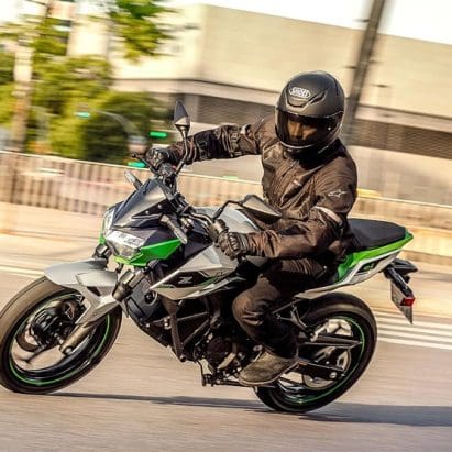 A view of Kawasaki's electric motorcycles. Media provided by Kawasaki.