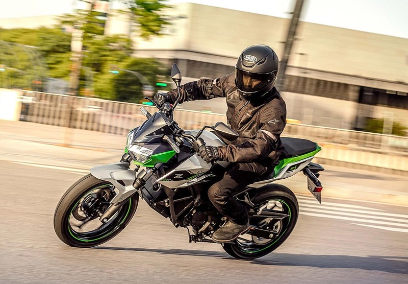 A view of Kawasaki's electric motorcycles. Media provided by Kawasaki.