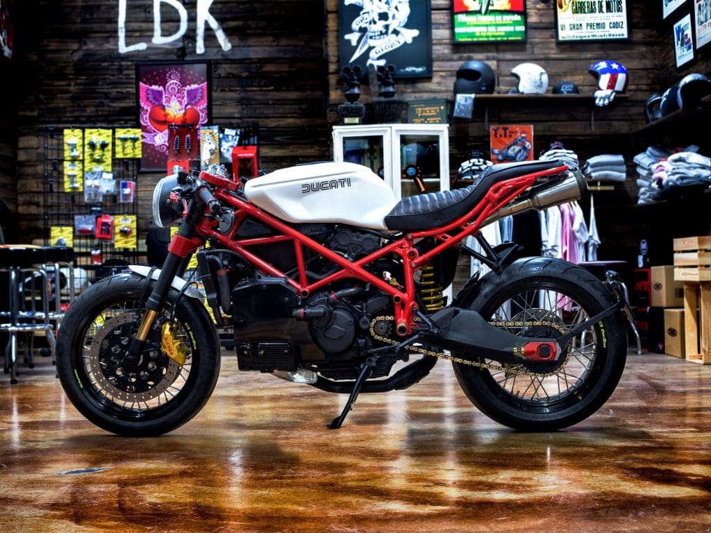 A view of a new custom build Lord Drake Kustoms performed on a 2003 Ducati 999. Media provided by Ducati.