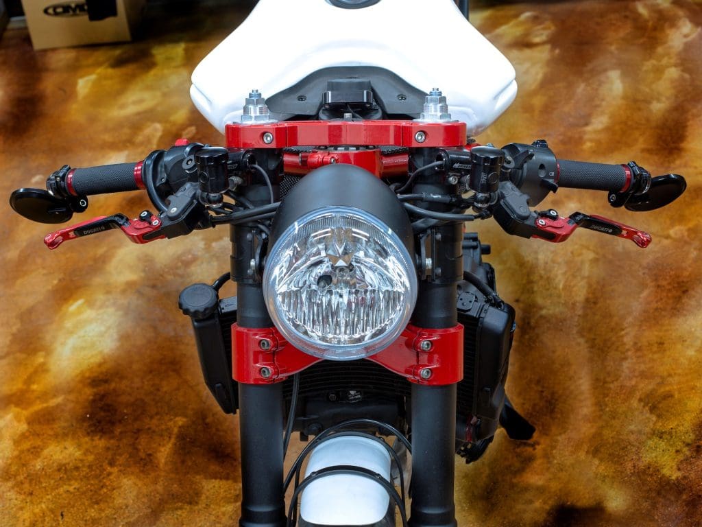 A view of a new custom build Lord Drake Kustoms performed on a 2003 Ducati 999. Media provided by Ducati.