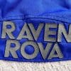 Closeup of the Raven Rova branding on the jacket