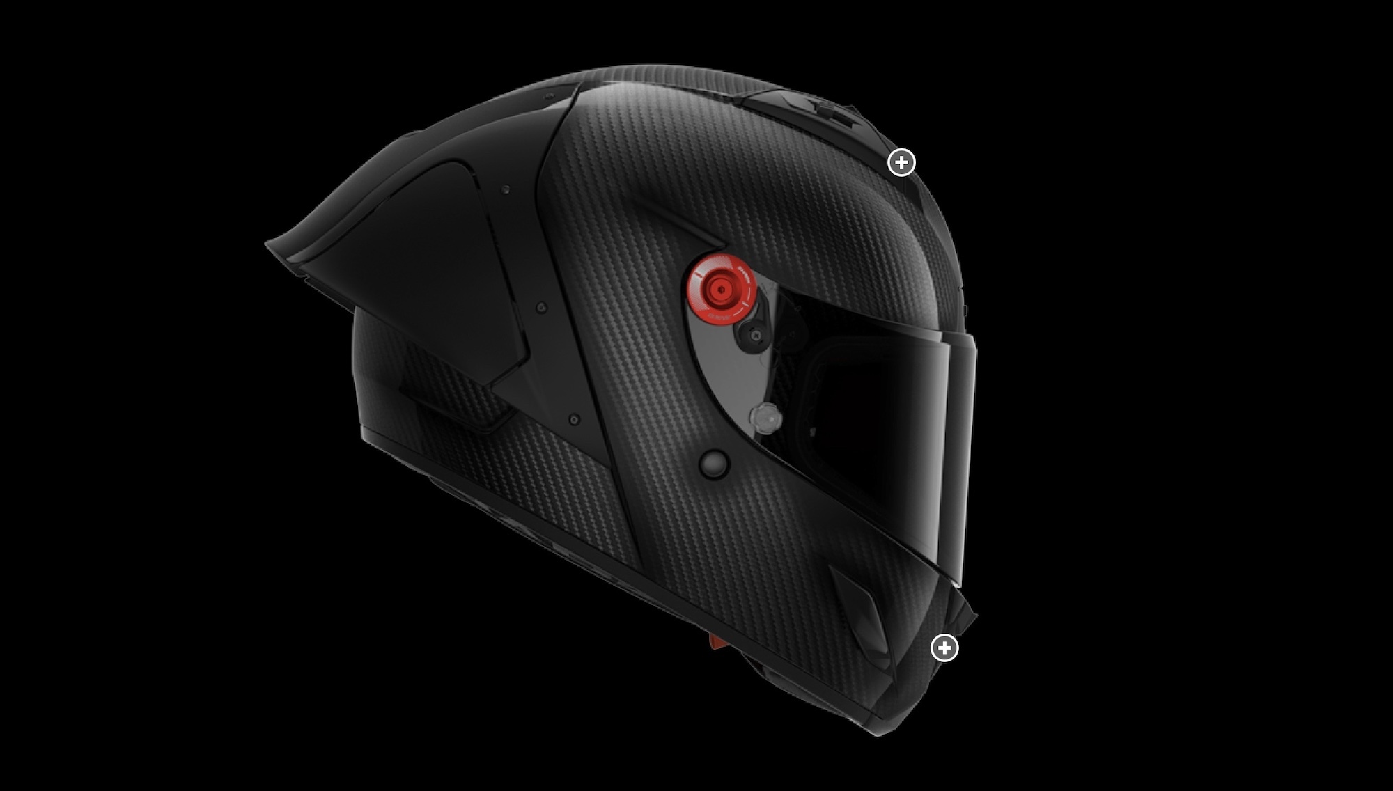 Side view of a motorcycle helmet.