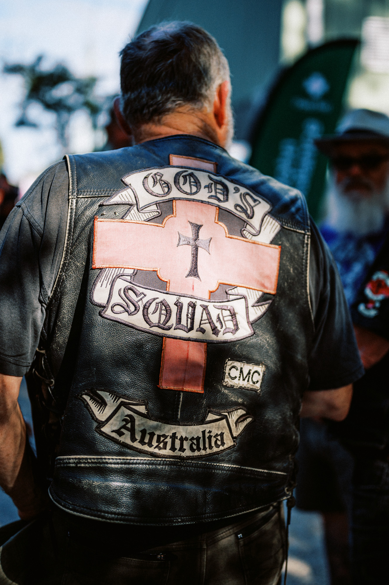 An audience member at Sydney's 2023 Throttle Roll motorcycles show.