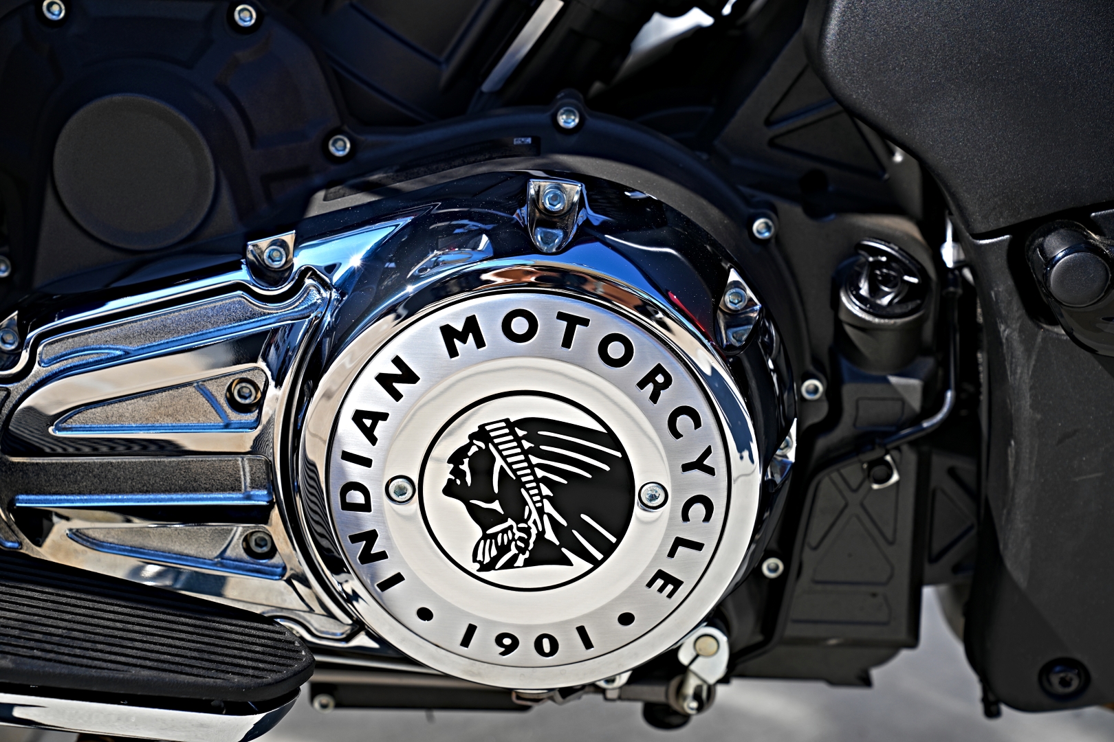 Closeup of the Indian Motorcycle logo