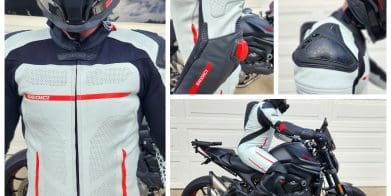 Collage of the Sedici Corsa 1 piece race suit