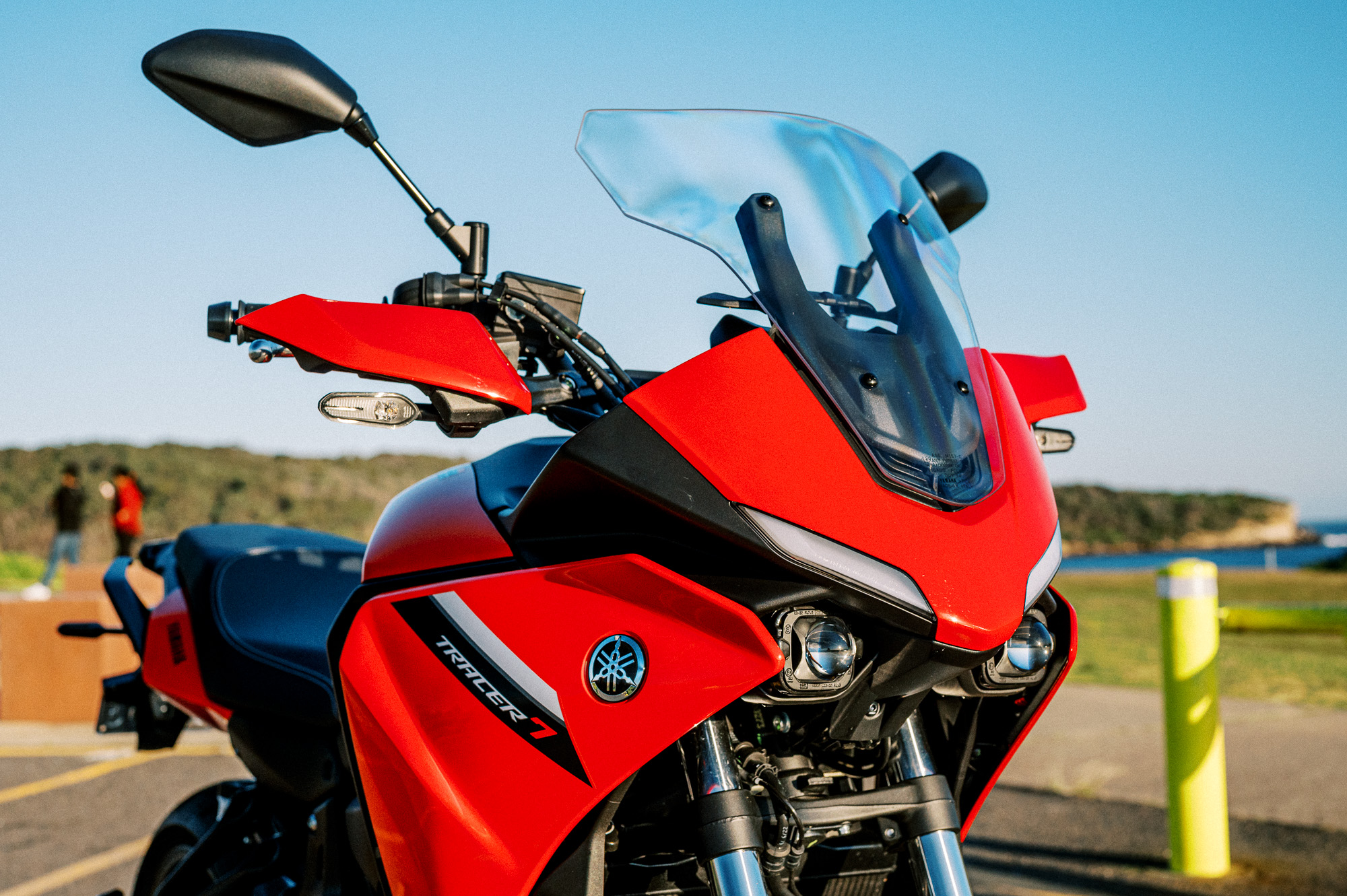 a detail shot of the 2023 Yamaha Tracer 7 Motorcycle