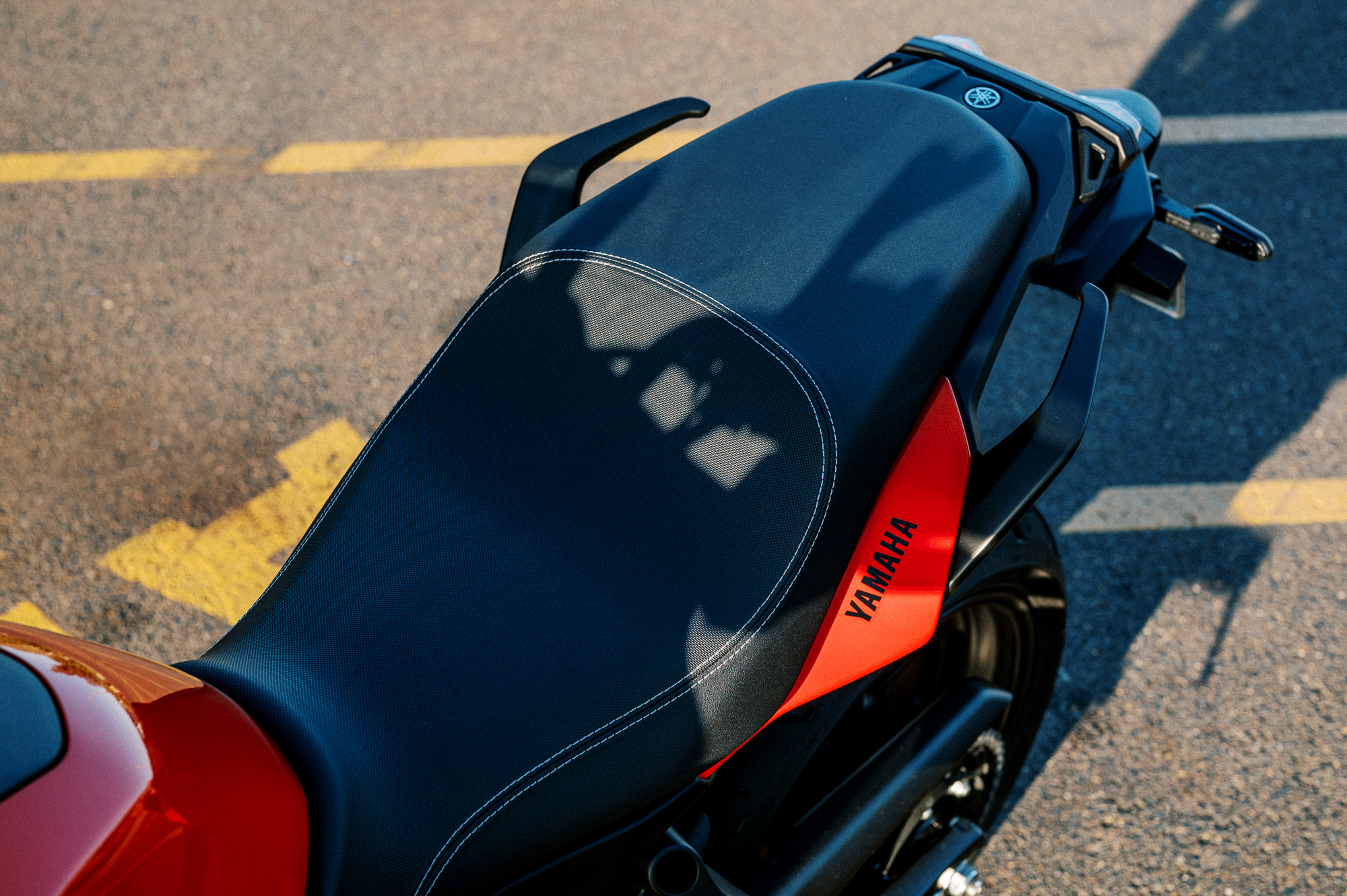 a detail shot of the 2023 Yamaha Tracer 7 Motorcycle